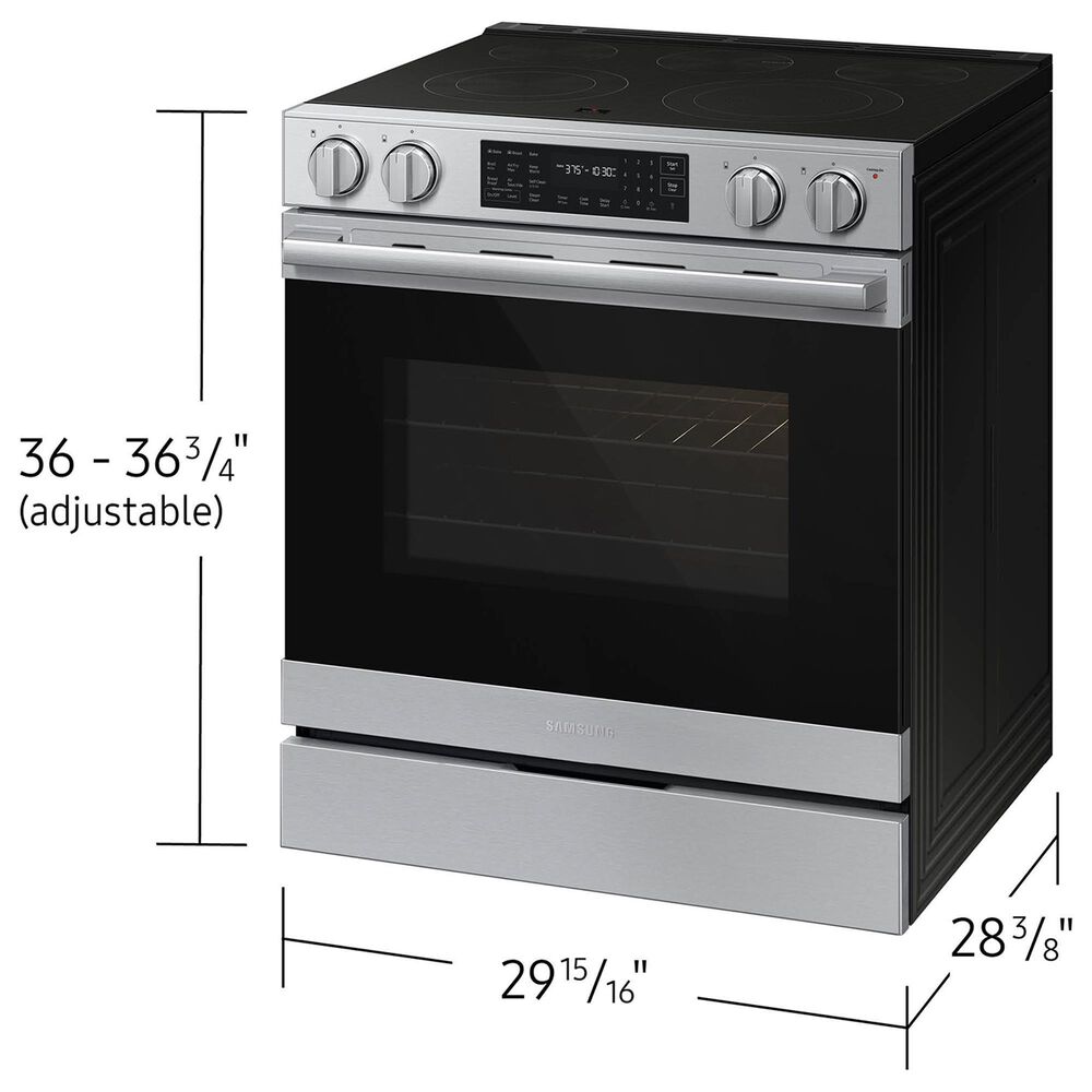 Samsung Bespoke 6.3 Cu. Ft. Smart Slide-In Electric Range with True Convection in Stainless Steel, , large