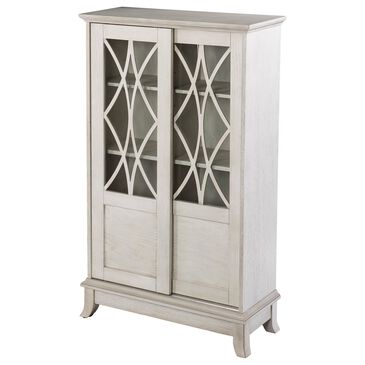 Southern Enterprises Brindleford Sliding Door Cabinet in Distressed White, , large