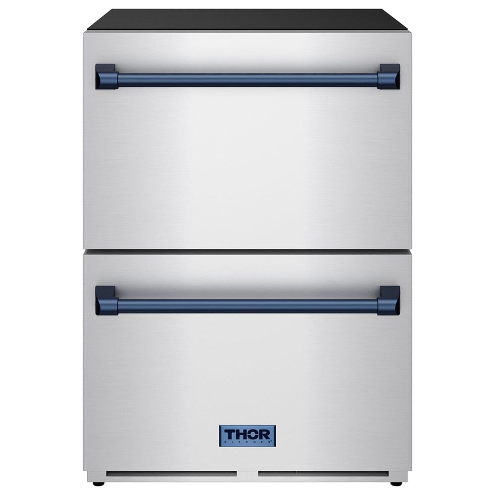 Thor Kitchen Gordon Ramsay 5.4 Cu. Ft. Undercounter Drawer Freezer with Blue Handle Kit in Stainless Steel, , large