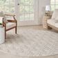 Nourison Aloha Floral 7"10" Round Ivory and Grey Indoor/Outdoor Area Rug, , large