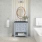 James Martin Vanities Breckenridge 30" Single Bathroom Vanity in Serenity Blue with 3 cm Charcoal Soapstone Quartz Top and Rectangular Sink, , large