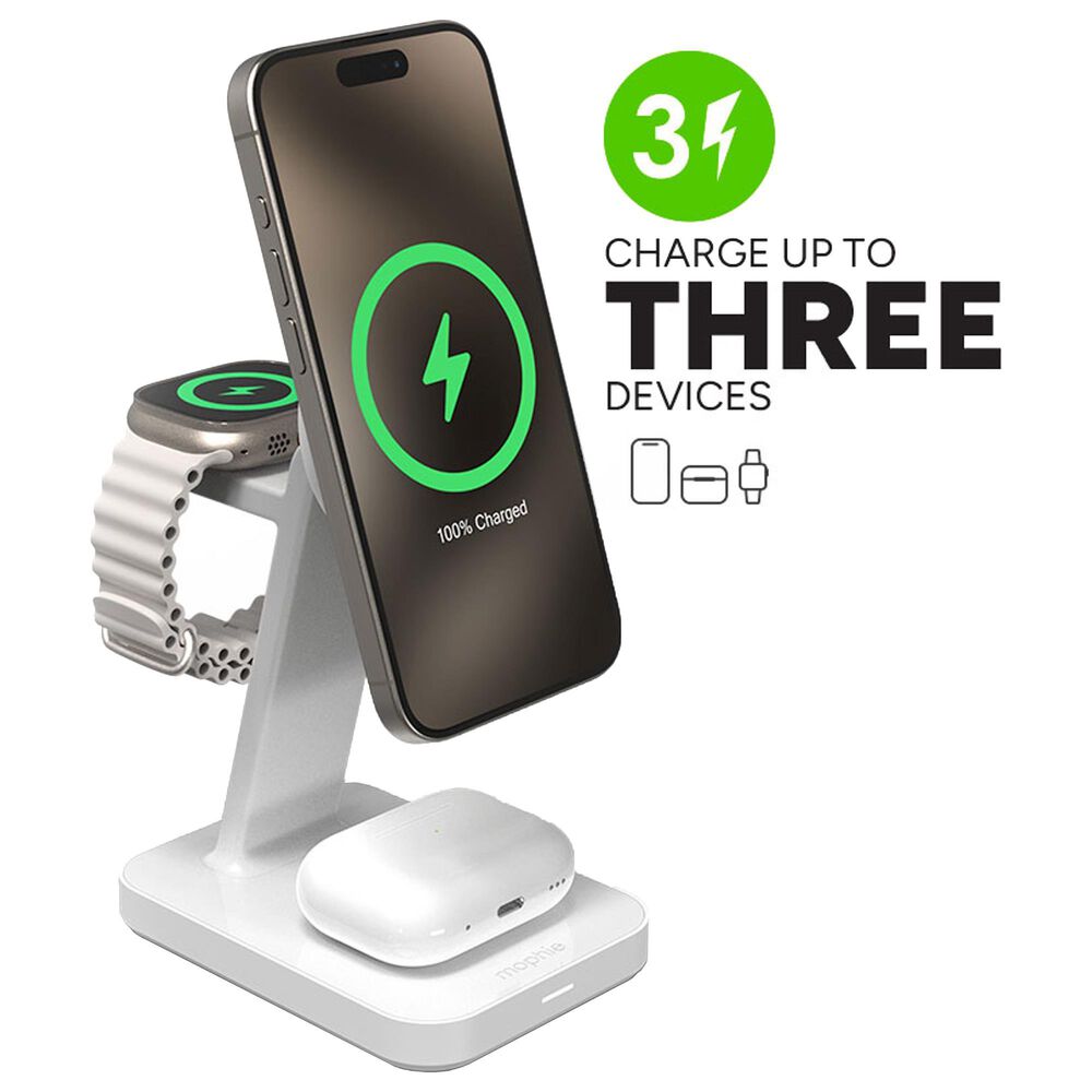 Mophie 3-in-1 Snap Plus Wireless Charge Stand in White, , large