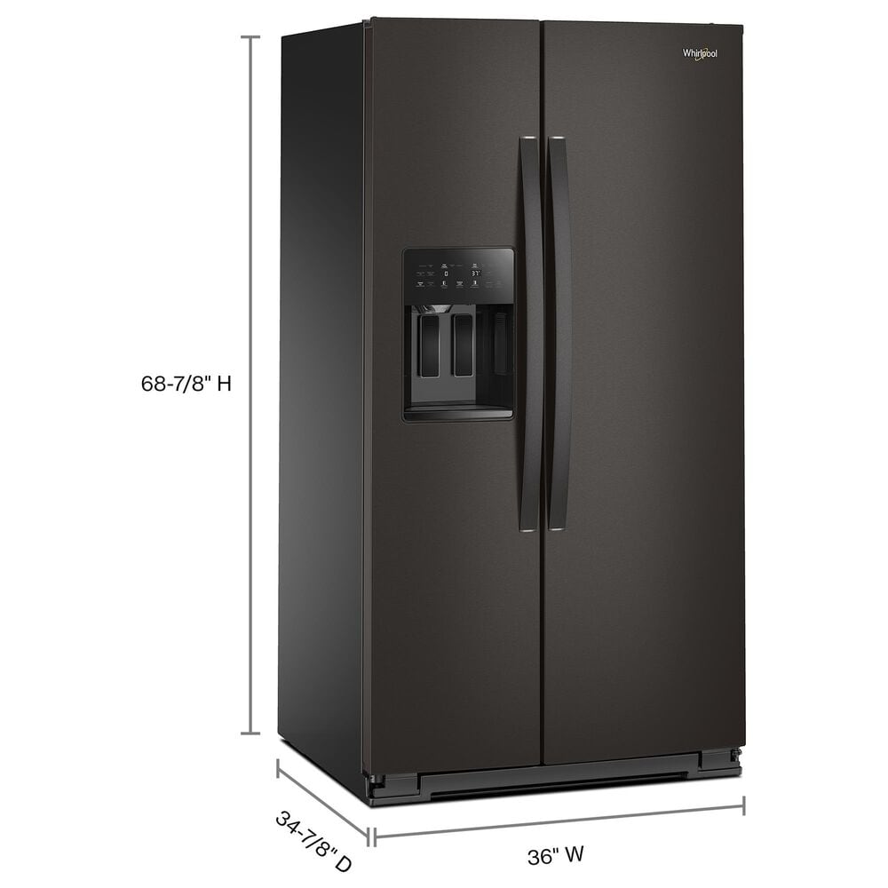 Whirlpool 28.7 Cu. Ft. Freestanding Side by Side Refrigerator in Black Stainless, , large