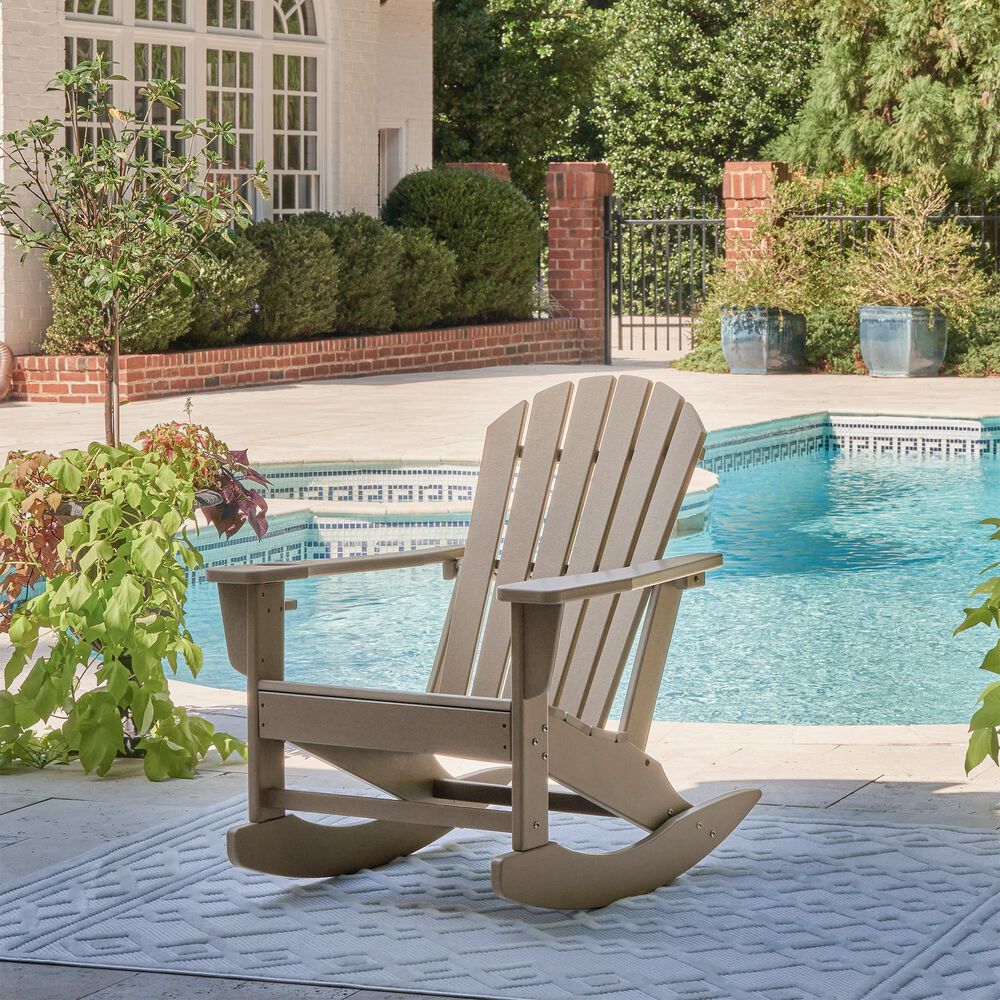 Ashley Sundown Treasure Patio Rocking Chair in Driftwood, , large