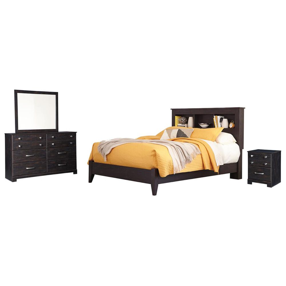 Signature Design by Ashley Reylow 4 Piece Queen Bookcase Bedroom Set in Dark Brown, , large