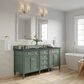 James Martin Vanities Brittany 72" Double Bathroom Vanity in Smokey Celadon with 3 cm Charcoal Soapstone Quartz Top and Rectangular Sinks, , large