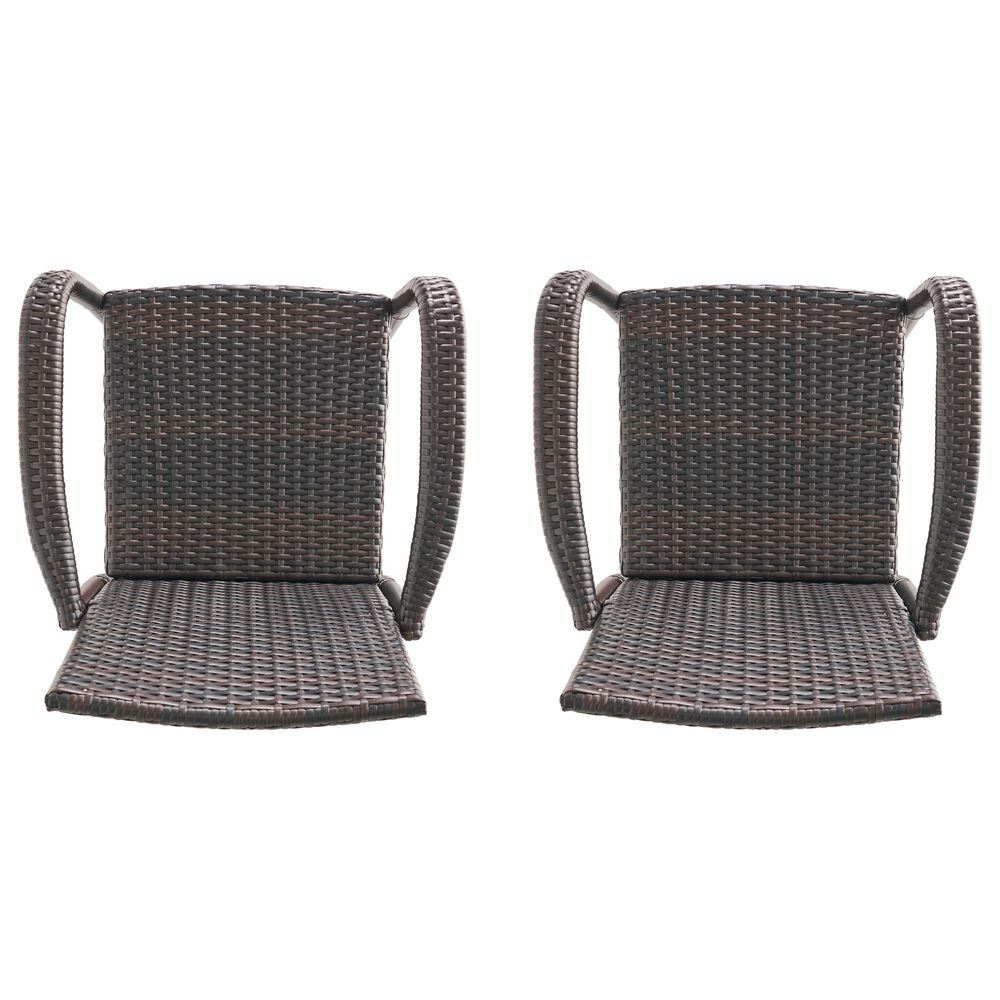 Hearth and Haven Littleton Outdoor Bar Stool in Brown &#40;Set of 2&#41;, , large