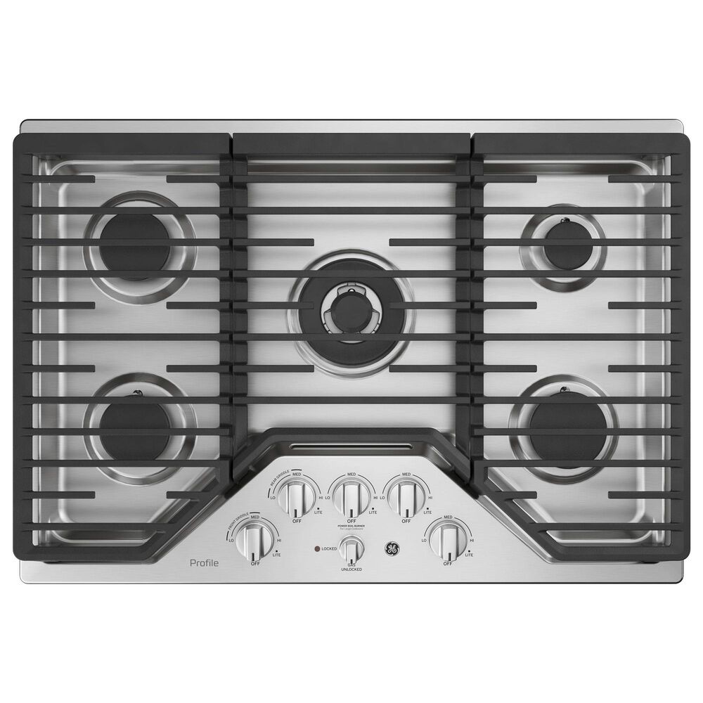 GE Profile 2-Piece Kitchen Package with 30" Built-In Microwave Combination Wall Oven and 30" Gas Cooktop in Stainless Steel, , large