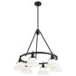 Golden Lighting Orwell 6-Light Chandelier with Opal Glass Shade in Matte Black, , large