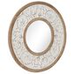 Maple and Jade 32" Round Wall Mirror in Distressed White, , large