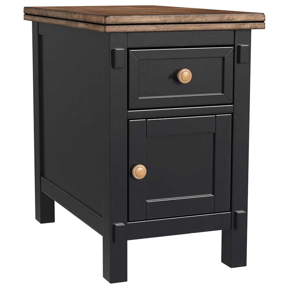 A-America Stormy Ridge Chairside Table in Chickory and Slate Black, , large