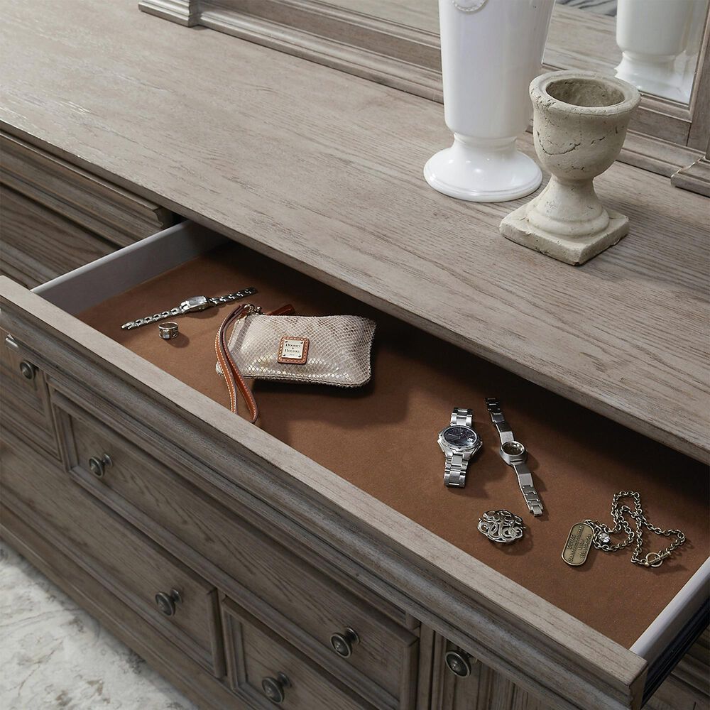 Nicolette Home Kingsbury 8-Drawer Dresser and Mirror in Gray, , large