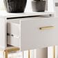 Ashley Socalle 1-Drawer Nightstand in Matte White and Gold, , large