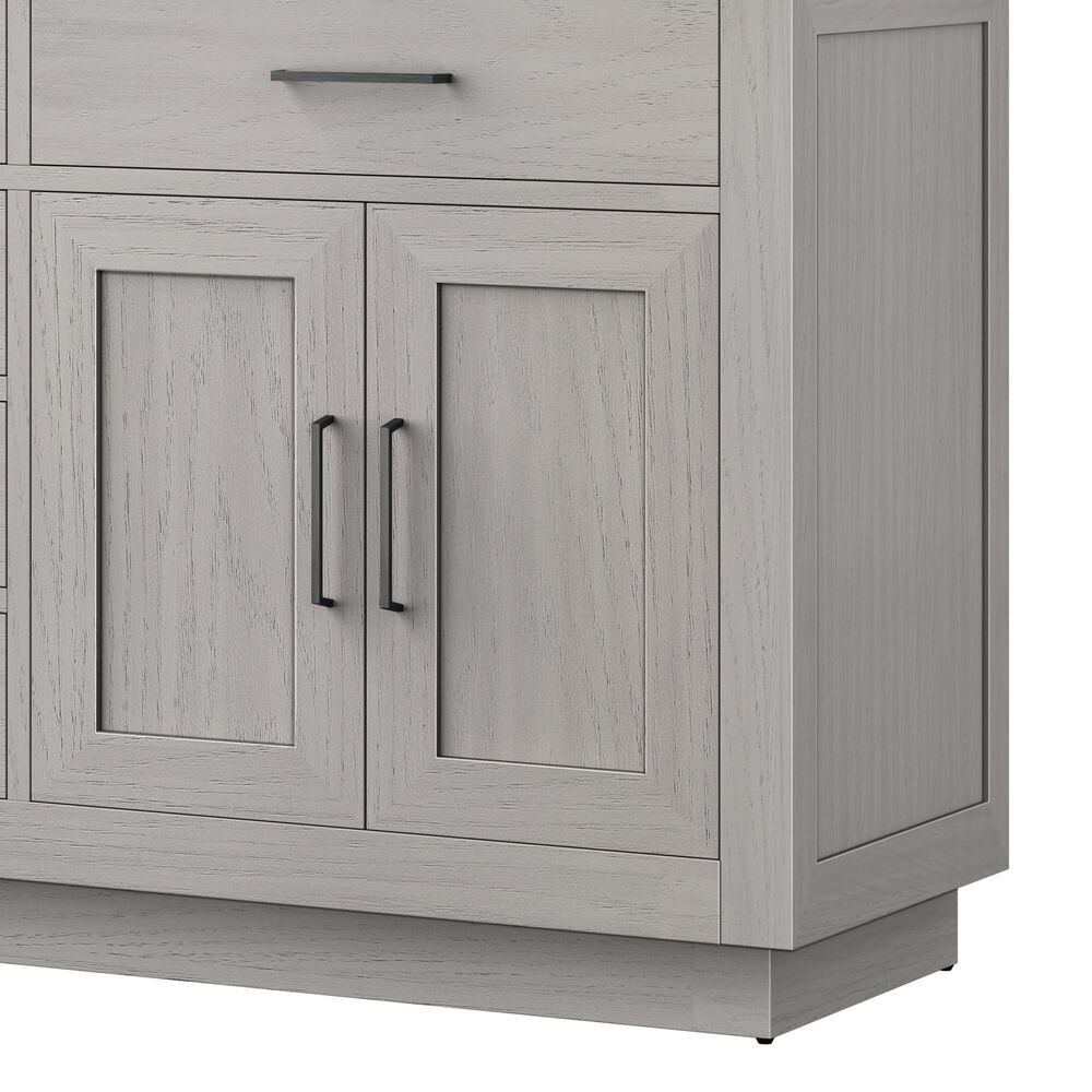 Lexora Home Abbey 72&quot; Double Bathroom Vanity in Grey Oak with 2 cm White Cultured Marble Top, Rectangular Sinks and 34&quot; Mirrors, , large