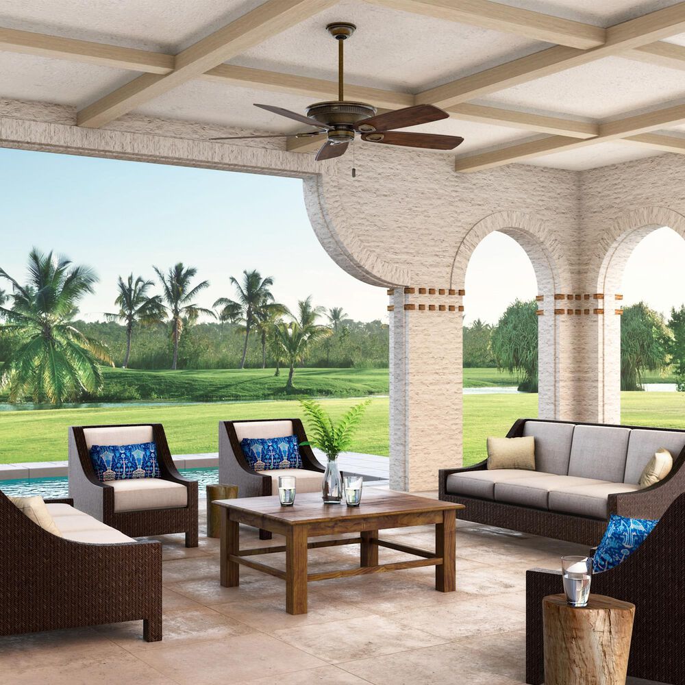 Hunter Heritage 60&quot; Outdoor Ceiling Fan in Aged Bronze, , large