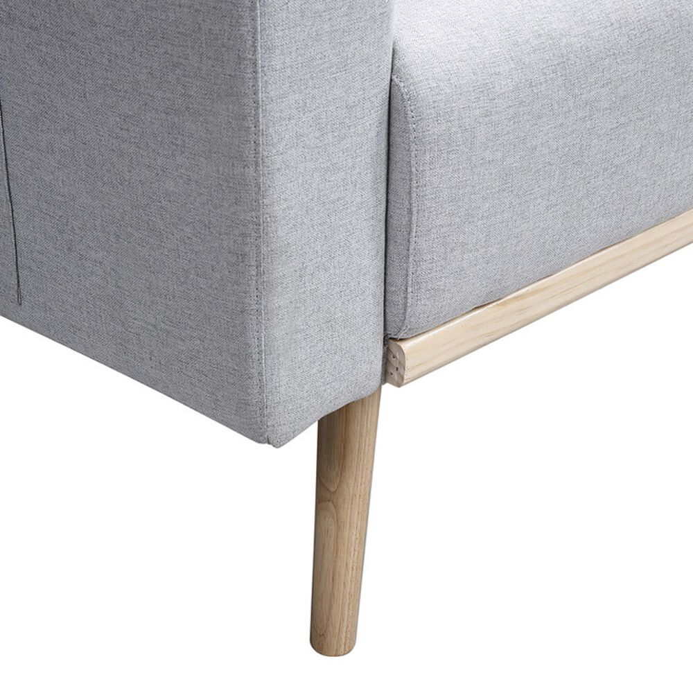 HOMLUX 75" Stationary Sofa with USB Ports in Light Gray, , large