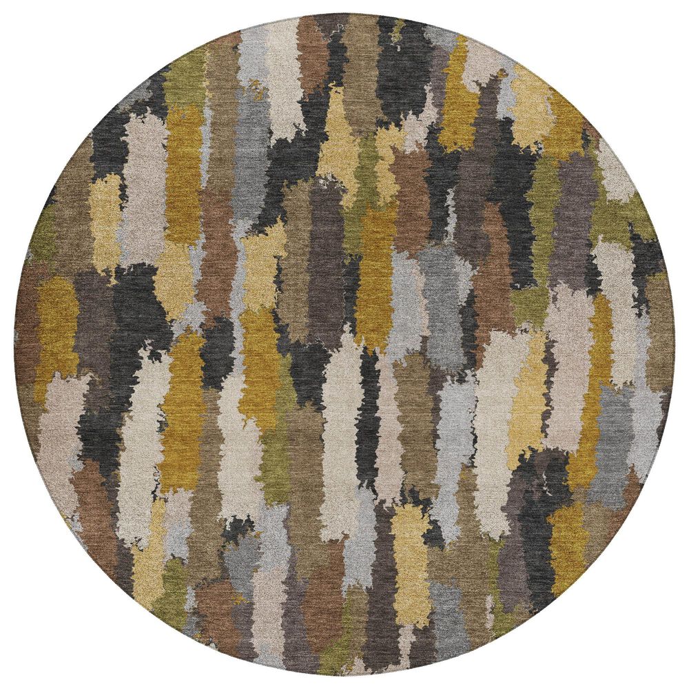 Dalyn Rug Company Kenner KN6 Black 8" Round Area Rug, , large