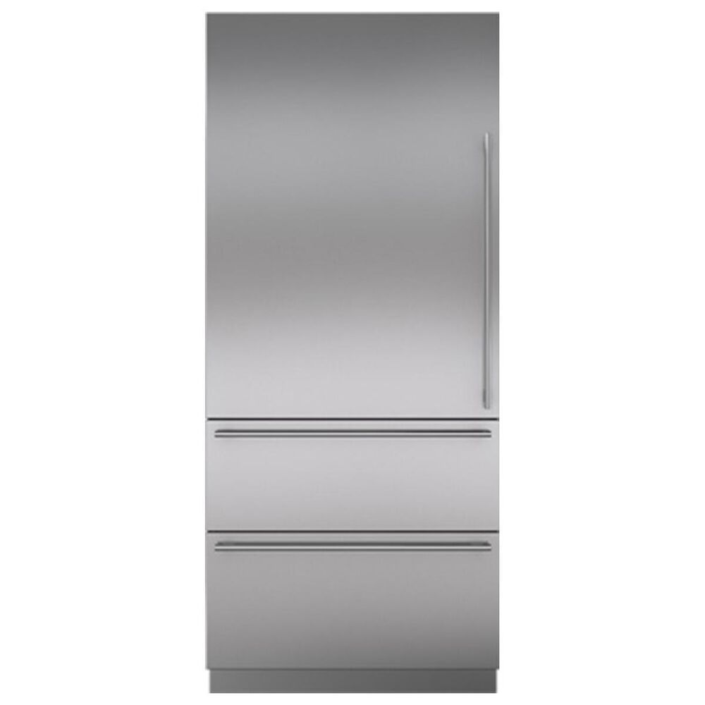 Sub Zero 36" Tall Door Panel with Tubular Handle for Left Hinge in Stainless Steel, , large