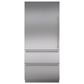 Sub Zero 36" Tall Door Panel with Tubular Handle for Left Hinge in Stainless Steel, , large