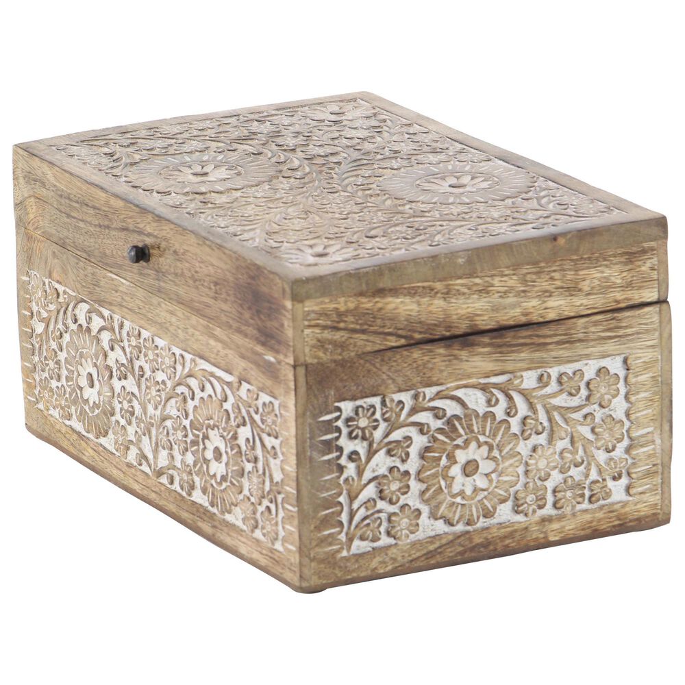 Maple and Jade Coastal Box in Brown and White &#40;Set of 3&#41;, , large