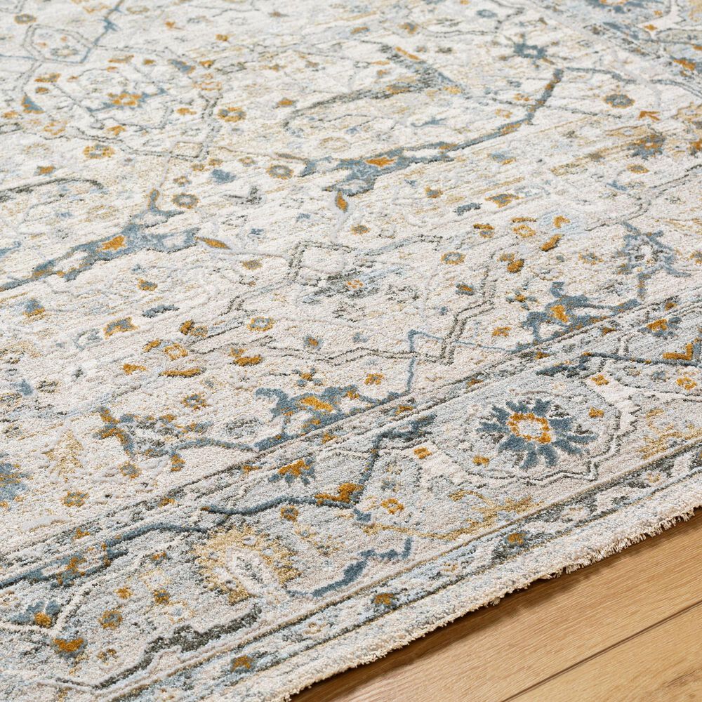 Surya Dresden Taupe, Off-White, Dusty Sage, Deep Teal, Olive, Light Gray and Mustard 2'7" x 7'3" Runner, , large