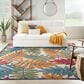 Nourison Aloha ALH18 10" x 14" Ivory and Multicolor Indoor/Outdoor Area Rug, , large