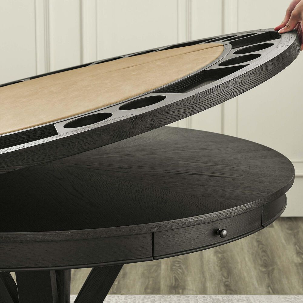 Crystal City Rylie Black Counter Game Table with Folding Top, , large