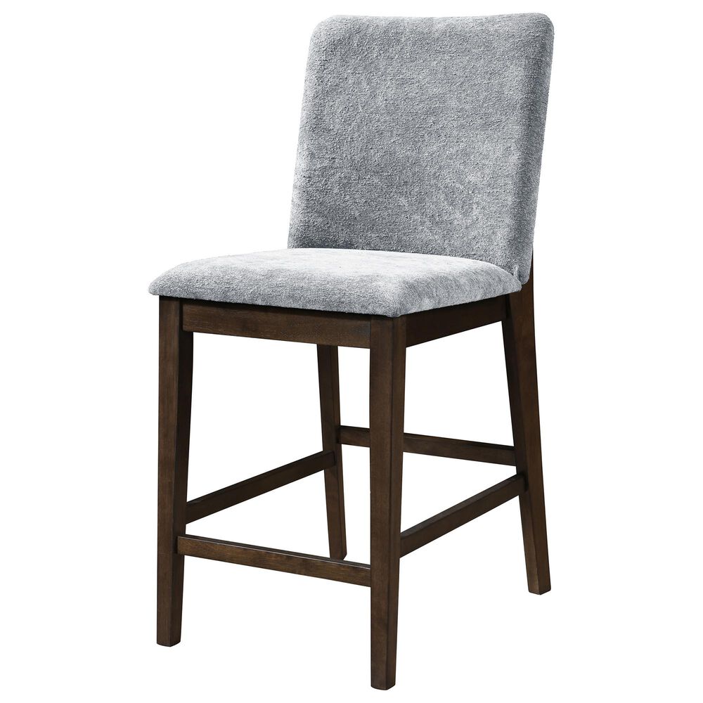 New Heritage Kody Counter Stool with Gray Upholstery in Dark Walnut, , large