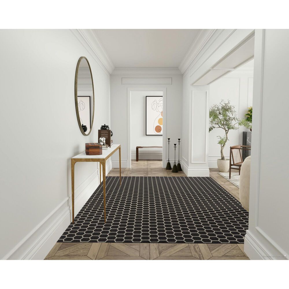 Nourison Twist Reversible 8&#39; x 10&#39; Black Indoor/Outdoor Area Rug, , large