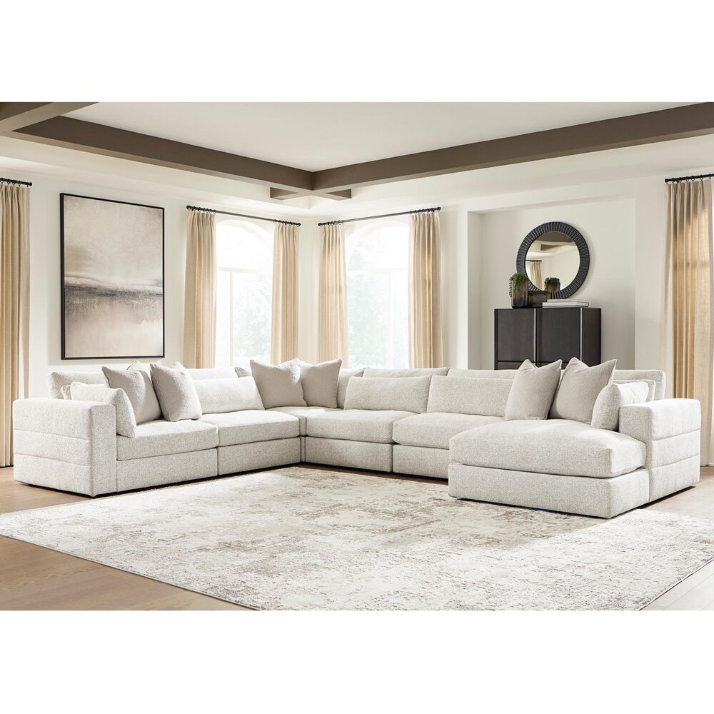 Ashley Ashbourne Estate 6-Piece U-Shaped Sectional with Right-Facing Chaise in Snowstone, , large