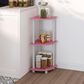 HOMLUX Turn-N-Tube 3-Tier Corner Bookshelf in Pink and White, , large