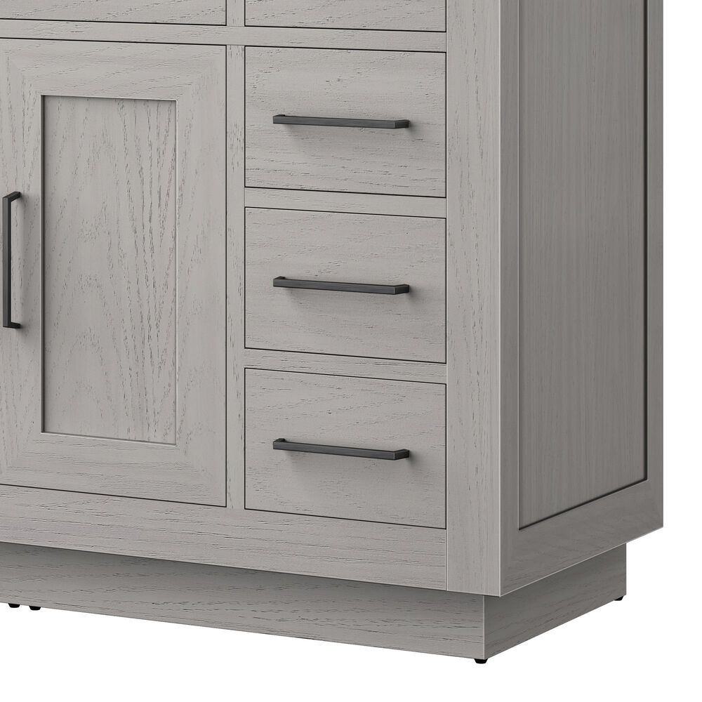 Lexora Home Abbey 48&quot; Single Bathroom Vanity in White Oak with 2 cm White Quartz Top and Rectangular Sink, , large
