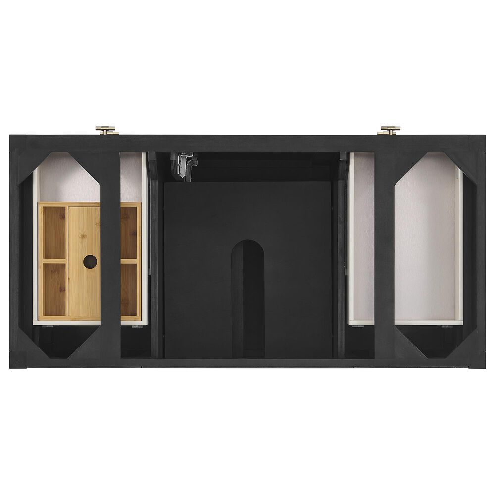 James Martin Vanities Myrrin 48&quot; Vanity in Carbon Oak with 3 cm Arctic Fall Solid Surface Top, , large