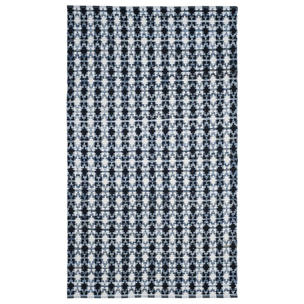 Safavieh Montauk Southwestern 5" x 8" Ivory, Blue and Black Area Rug, , large