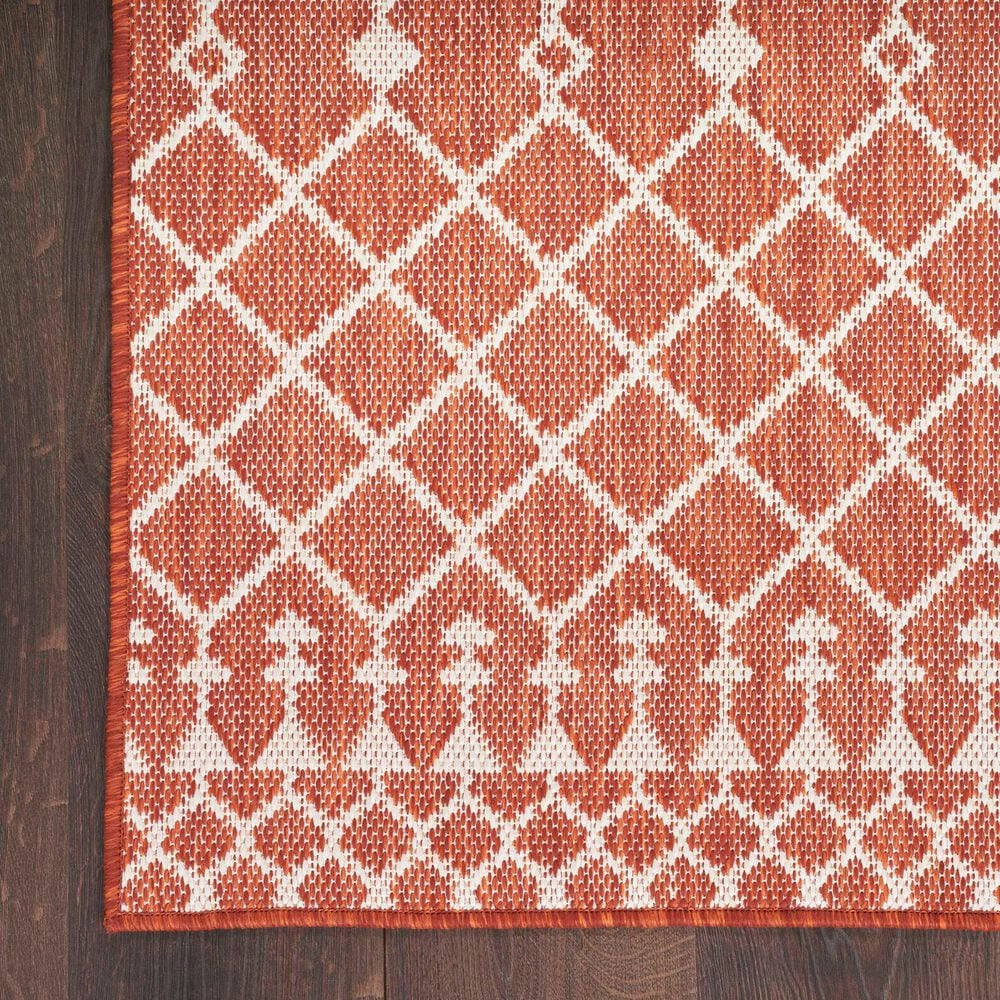 Nourison Positano Southwestern Terracotta 4&#39; x 6&#39; Indoor/Outdoor Area Rug, , large