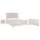 Nicolette Home Willowbrook King Panel Bed with Upholstered Headboard with Dresser and Nightstand in Egg Shell White, , large