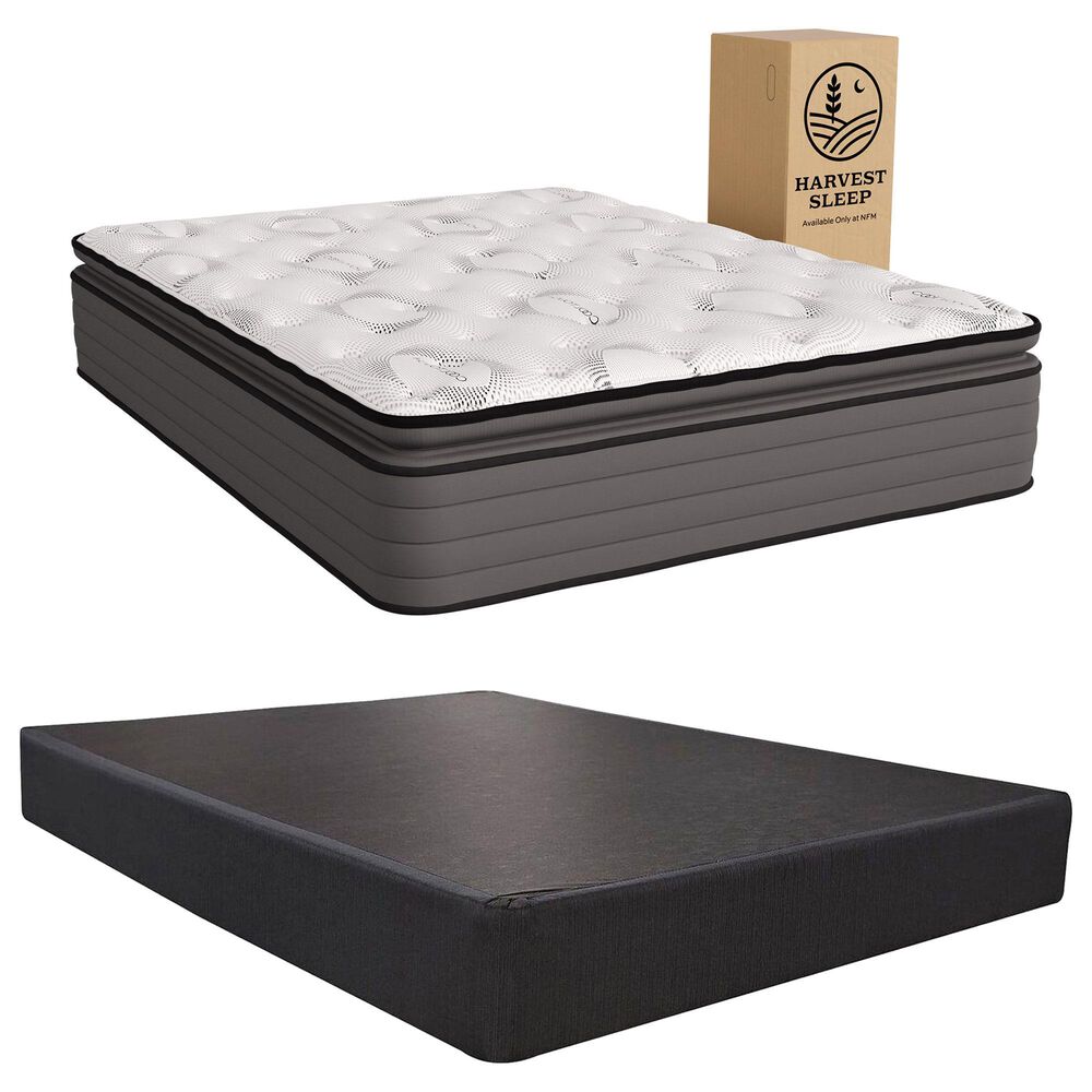 Harvest Sleep Jasmine Plush Pillow Top Queen Mattress with High Profile Box Spring, , large