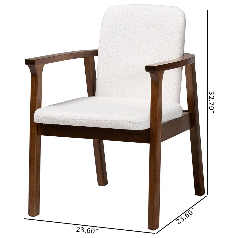 Baxton Studio Miyagi Arm Chair in Walnut Brown, , large