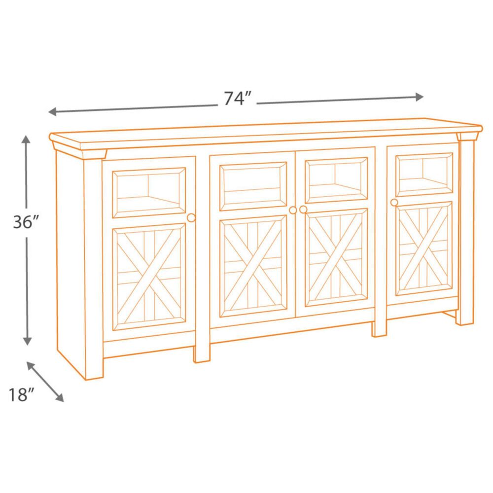 Ashley Bolanburg Extra Large 74&quot; TV Stand in Antique White and Weathered Oak Top, , large