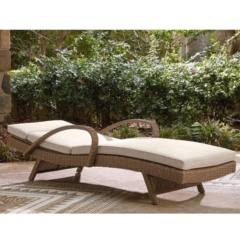 Ashley Laguna Heights Patio Chaise Lounge with Cushion in Beige, , large