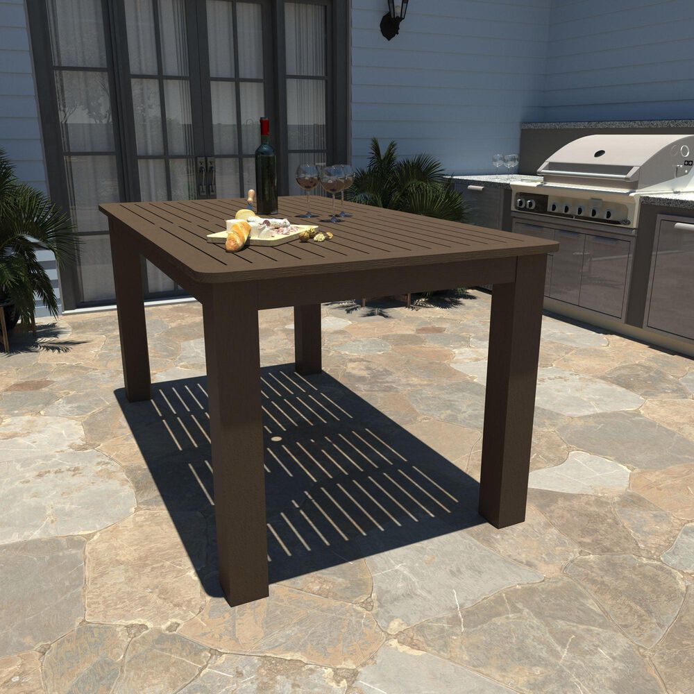 Highwood USA Lehigh 7-Piece 72&quot; Rectangular Counter Height Dining Set in Weathered Acorn, , large