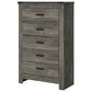 Ashley Frandern 6-Piece Full Bookcase Storage Bedroom Set in Rustic Warm Gray, , large