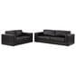 Ashley Amiata Stationary Sofa and Loveseat Set in Onyx, , large