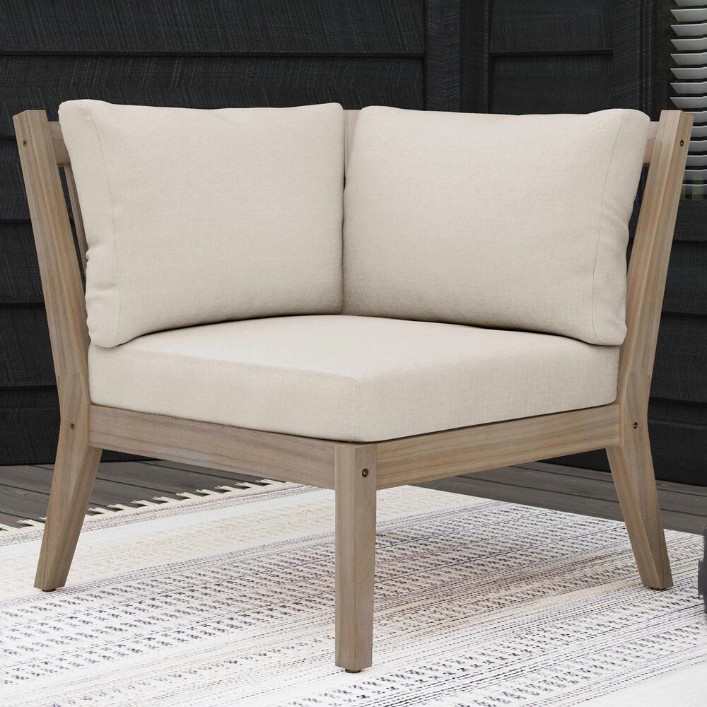 Linon Home Decor Teagon Patio Corner Chair in Beige, , large
