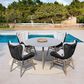Blue River Kylie 47" Outdoor Round Dining Table in Grey and Light Eucalyptus, , large