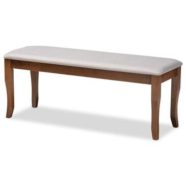 Baxton Studio Cornelie Dining Bench in Walnut Brown, , large