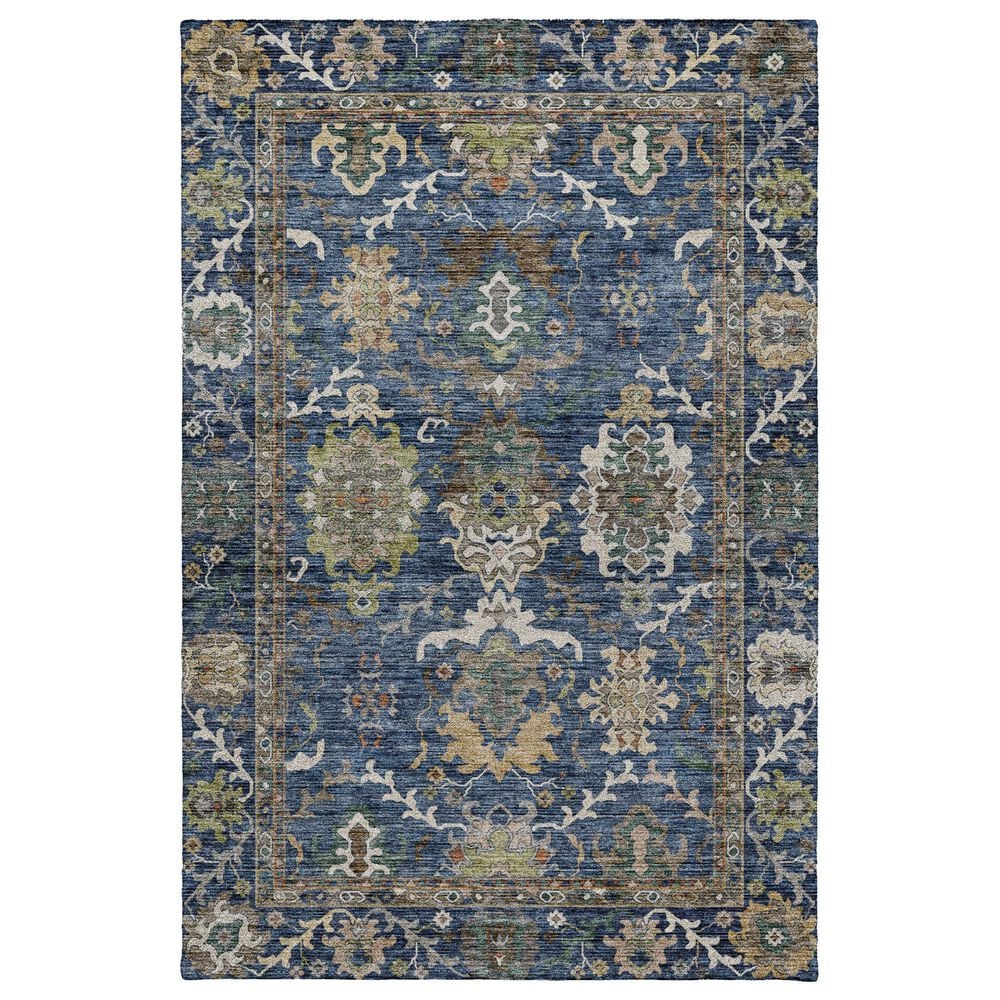 Dalyn Rug Company Silk Road Navy, Gold, Copper, Blue, Teal, Mocha and Fern 8" x 10" Area Rug, , large