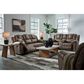Ashley Lowilla Manual Double Reclining Loveseat with Console in Driftwood, , large