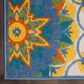 Nourison Aloha 12" x 15" Blue, Yellow, Orange, Green and White Indoor/Outdoor Area Rug, , large