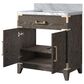 Lexora Home Laurel 30" Single Bathroom Vanity in Brown Oak with White Carrara Marble Top and Rectangular Sink, , large